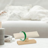 Maxbell Wooden Bracelet Holder Wristwatch Rack for Shopping Mall Jewelry Store Store Beige Yellow