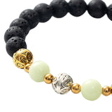 Luminous Bracelet Ball Beads Bracelet Women Couples Stylish Elastic Bracelet Yellow and Green