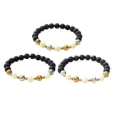 Luminous Bracelet Ball Beads Bracelet Women Couples Stylish Elastic Bracelet Yellow and Green