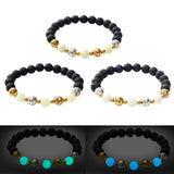 Luminous Bracelet Ball Beads Bracelet Women Couples Stylish Elastic Bracelet Yellow and Green