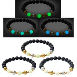 Luminous Bracelet Ball Beads Bracelet Women Couples Stylish Elastic Bracelet Yellow and Green