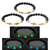 Luminous Bracelet Ball Beads Bracelet Women Couples Stylish Elastic Bracelet Yellow and Green