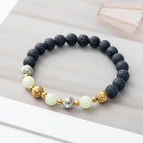 Luminous Bracelet Ball Beads Bracelet Women Couples Stylish Elastic Bracelet Yellow and Green