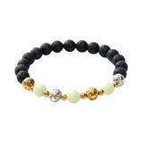 Luminous Bracelet Ball Beads Bracelet Women Couples Stylish Elastic Bracelet Yellow and Green