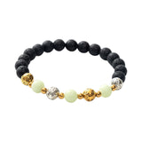 Luminous Bracelet Ball Beads Bracelet Women Couples Stylish Elastic Bracelet Yellow and Green