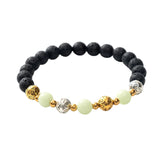 Luminous Bracelet Ball Beads Bracelet Women Couples Stylish Elastic Bracelet Yellow and Green