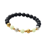 Luminous Bracelet Ball Beads Bracelet Women Couples Stylish Elastic Bracelet Yellow and Green