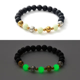 Luminous Bracelet Ball Beads Bracelet Women Couples Stylish Elastic Bracelet Yellow and Green