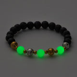 Luminous Bracelet Ball Beads Bracelet Women Couples Stylish Elastic Bracelet Yellow and Green