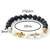 Luminous Bracelet Ball Beads Bracelet Women Couples Stylish Elastic Bracelet Blue