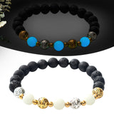 Luminous Bracelet Ball Beads Bracelet Women Couples Stylish Elastic Bracelet Blue