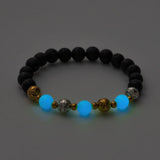 Luminous Bracelet Ball Beads Bracelet Women Couples Stylish Elastic Bracelet Blue