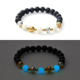 Luminous Bracelet Ball Beads Bracelet Women Couples Stylish Elastic Bracelet Blue