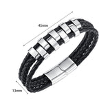 Braided Bracelet Gift Punk Rock Tribal Cuff Bracelet for Men Women Boyfriend Steel color