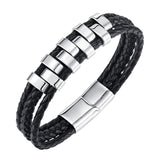 Braided Bracelet Gift Punk Rock Tribal Cuff Bracelet for Men Women Boyfriend Steel color