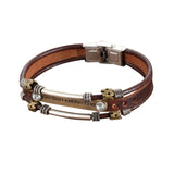 Maxbell Leather Bracelet Wristband Fathers Day Mens Leather Bracelet Son Style B