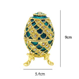 Maxbell Easter Egg Trinket Box Unique Handcrafts Collectible Stylish Egg Jewelry Box Blue