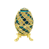 Maxbell Easter Egg Trinket Box Unique Handcrafts Collectible Stylish Egg Jewelry Box Blue