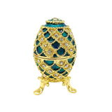 Maxbell Easter Egg Trinket Box Unique Handcrafts Collectible Stylish Egg Jewelry Box Blue