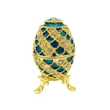 Maxbell Easter Egg Trinket Box Unique Handcrafts Collectible Stylish Egg Jewelry Box Blue
