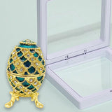 Maxbell Easter Egg Trinket Box Unique Handcrafts Collectible Stylish Egg Jewelry Box Blue