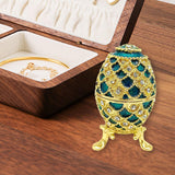 Maxbell Easter Egg Trinket Box Unique Handcrafts Collectible Stylish Egg Jewelry Box Blue