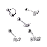 Tongue Stud Stainless Steel Letter Tongue Stud for Girls Boys Weddings Party A