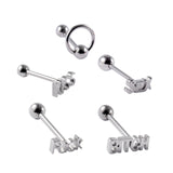 Tongue Stud Stainless Steel Letter Tongue Stud for Girls Boys Weddings Party A