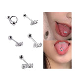 Tongue Stud Stainless Steel Letter Tongue Stud for Girls Boys Weddings Party A