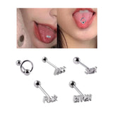 Tongue Stud Stainless Steel Letter Tongue Stud for Girls Boys Weddings Party A