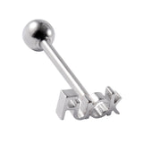 Maxbell Tongue Stud Stainless Steel Letter Tongue Stud for Girls Boys Weddings Party D