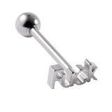 Maxbell Tongue Stud Stainless Steel Letter Tongue Stud for Girls Boys Weddings Party D