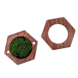 Wooden Ring Box Holder Black Walnut Gift Box for Necklace Ear Studs Ceremony Green Filled