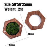 Wooden Ring Box Holder Black Walnut Gift Box for Necklace Ear Studs Ceremony Green Filled