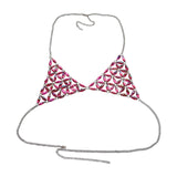 Maxbell 4xWomen's Body Chain Sleeveless Stylish Lingerie for Festival Streetwear Beach Pink