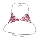 Maxbell 5xWomen's Body Chain Sleeveless Stylish Lingerie for Festival Streetwear Beach Pink