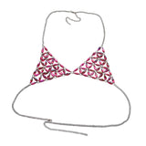 Maxbell 5xWomen's Body Chain Sleeveless Stylish Lingerie for Festival Streetwear Beach Pink