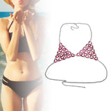 Maxbell 4xWomen's Body Chain Sleeveless Stylish Lingerie for Festival Streetwear Beach Pink
