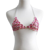Maxbell 3xWomen's Body Chain Sleeveless Stylish Lingerie for Festival Streetwear Beach Pink