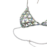 Maxbell 3xWomen's Body Chain Sleeveless Stylish Lingerie for Festival Streetwear Beach Silver
