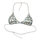 Maxbell 5xWomen's Body Chain Sleeveless Stylish Lingerie for Festival Streetwear Beach Silver