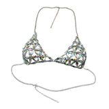Maxbell 2xWomen's Body Chain Sleeveless Stylish Lingerie for Festival Streetwear Beach Silver