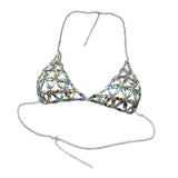 Maxbell 4xWomen's Body Chain Sleeveless Stylish Lingerie for Festival Streetwear Beach Silver