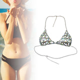 Maxbell 2xWomen's Body Chain Sleeveless Stylish Lingerie for Festival Streetwear Beach Silver