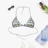 Maxbell 4xWomen's Body Chain Sleeveless Stylish Lingerie for Festival Streetwear Beach Silver
