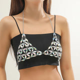 Maxbell 3xWomen's Body Chain Sleeveless Stylish Lingerie for Festival Streetwear Beach Silver