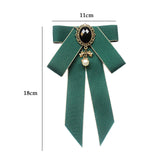Maxbell Maxbell Bow Tie Ribbon Brooch Bowknot Bow Tie Gift Collar Pin for Shirt Uniform Suit Dark Green