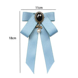 Maxbell Maxbell Ribbon Bow Brooch Pre Tied Bowknot Neck Tie Brooch Pin for Shirt Wedding DIY Sky Blue