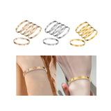 5Pcs Bangle Bracelet Wrist Cuff Bracelet for Thanksgiving Engagement Wedding Rose Gold