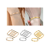 5Pcs Bangle Bracelet Wrist Cuff Bracelet for Thanksgiving Engagement Wedding Rose Gold